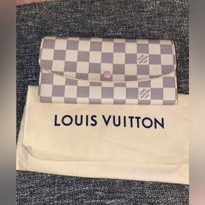 Authentic use Matching Damier azur wallet
